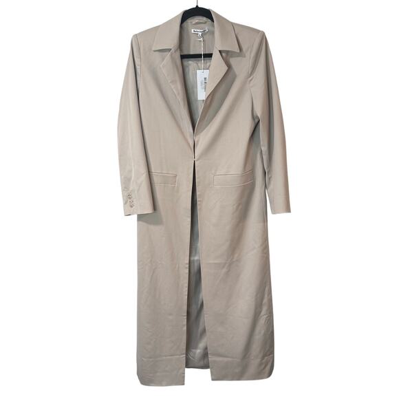 Reformation Women's Anderson Coat Long Collared Natural Beige Small NEW Wool - Picture 2 of 11